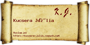 Kucsera Júlia névjegykártya